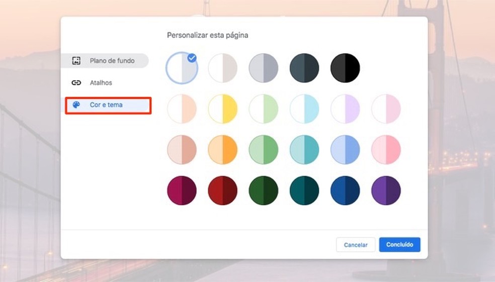 When managing Chrome colors and themes Photo: Reproduction / Marvin Costa