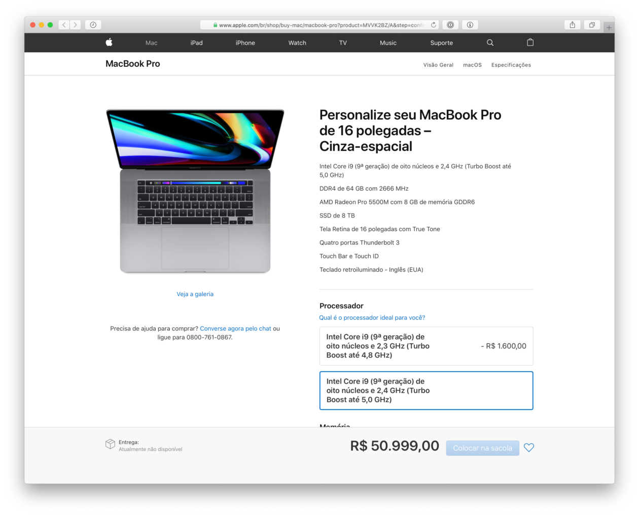 New 16 ″ MacBook Pro configured on the stem will cost $ 50,999 (or $ 6,099)