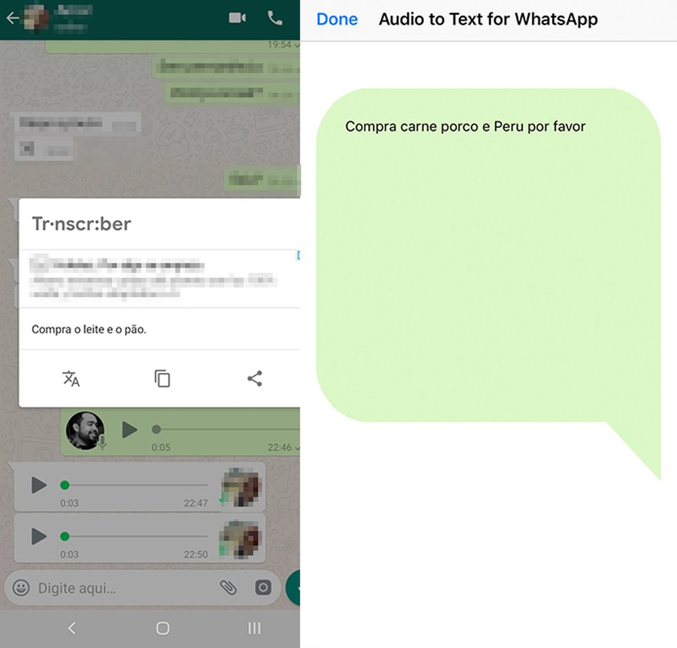 Transcriber and Audio to Text transcribe WhatsApp audio on mobile Photo: Reproduction / Paulo Alves