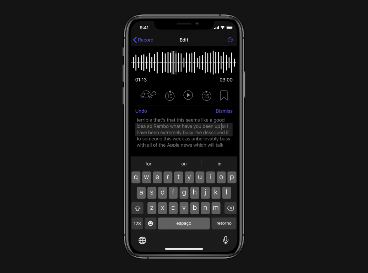 Dictation is a speech editing app with dynamic editing and local processing.