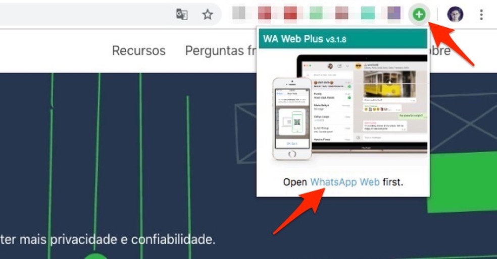 When to start WhatsApp via the extensive WA Web Plus in Chrome Photo: Reproduction / Marvin Costa