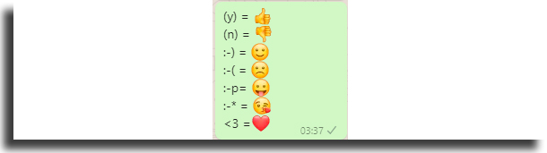 Text in Emoji Shortcuts to WhastApp Web