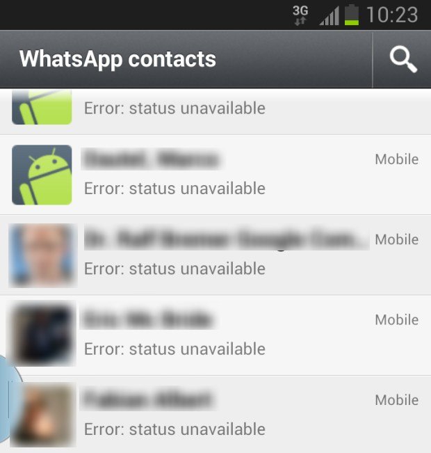 Your WhatsApp status may appear unavailable at this time!