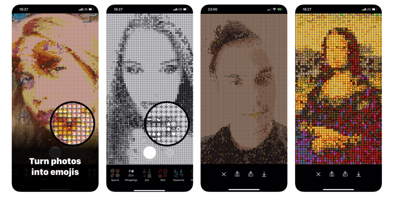 Capture lysergic photos formed by emojis with the Emojivision app.
