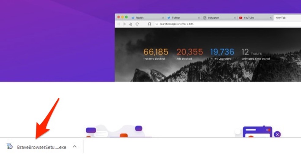 When to start Brave browser installer on PC Photo: Playback / Marvin Costa