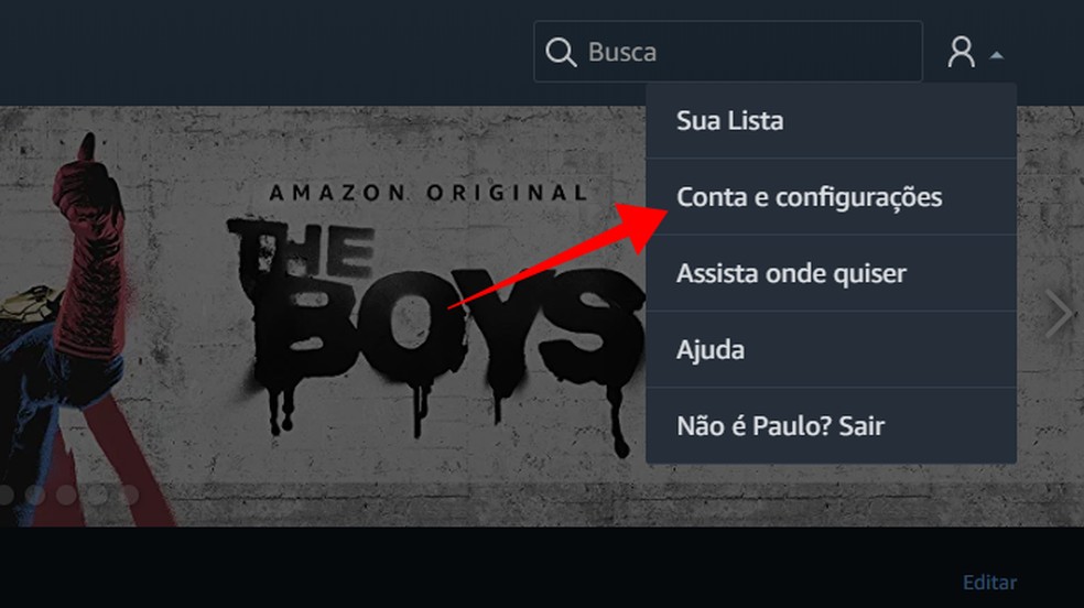 Access the settings of Prime Video Photo: Playback / Paulo Alves
