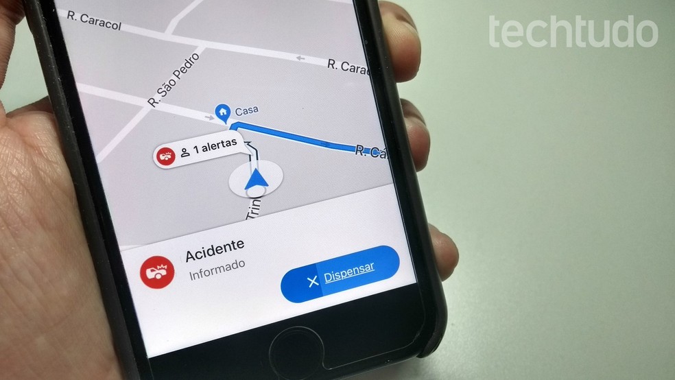 Google Maps for iPhone allows you to add crash alerts, slowdowns or road works Photo: Reproduo / Rodrigo Fernandes
