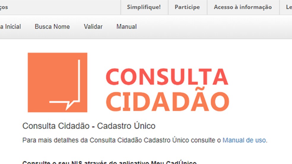 Consulta Cidado portal allows users to discover their NIS Photo: Reproduction / Gabrielle Ferreira