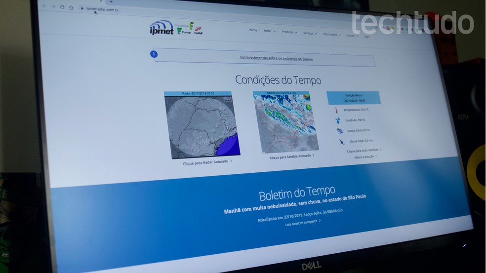 Tutorial shows how to check the weather forecast on the IPMet site Photo: Marvin Costa / dnetc