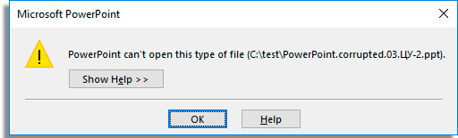 powerpoint file damaged error