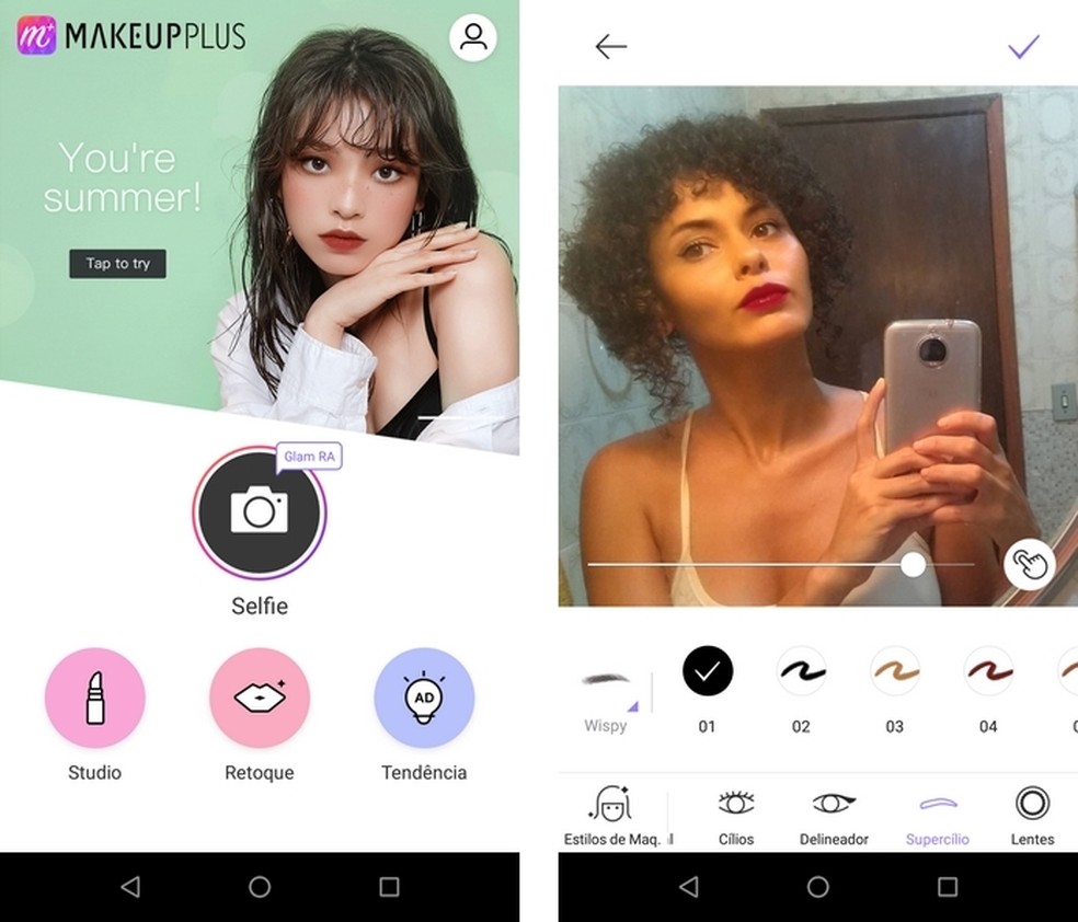 MakeupPlus, created by Meitu, brings a wide variety of makeups Photo: Reproduo / Raquel Freire