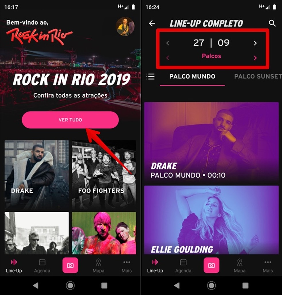 Viewing Rock In Rio 2019 concert schedule Photo: Reproduction / Helito Beggiora