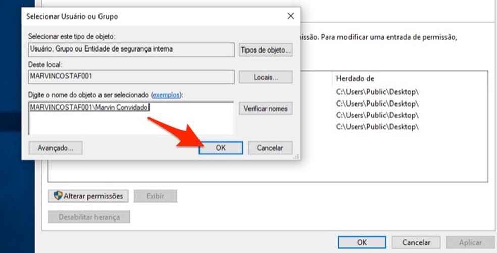 By to confirm the change in ownership of a folder or file in Windows 10 Photo: Playback / Marvin Costa