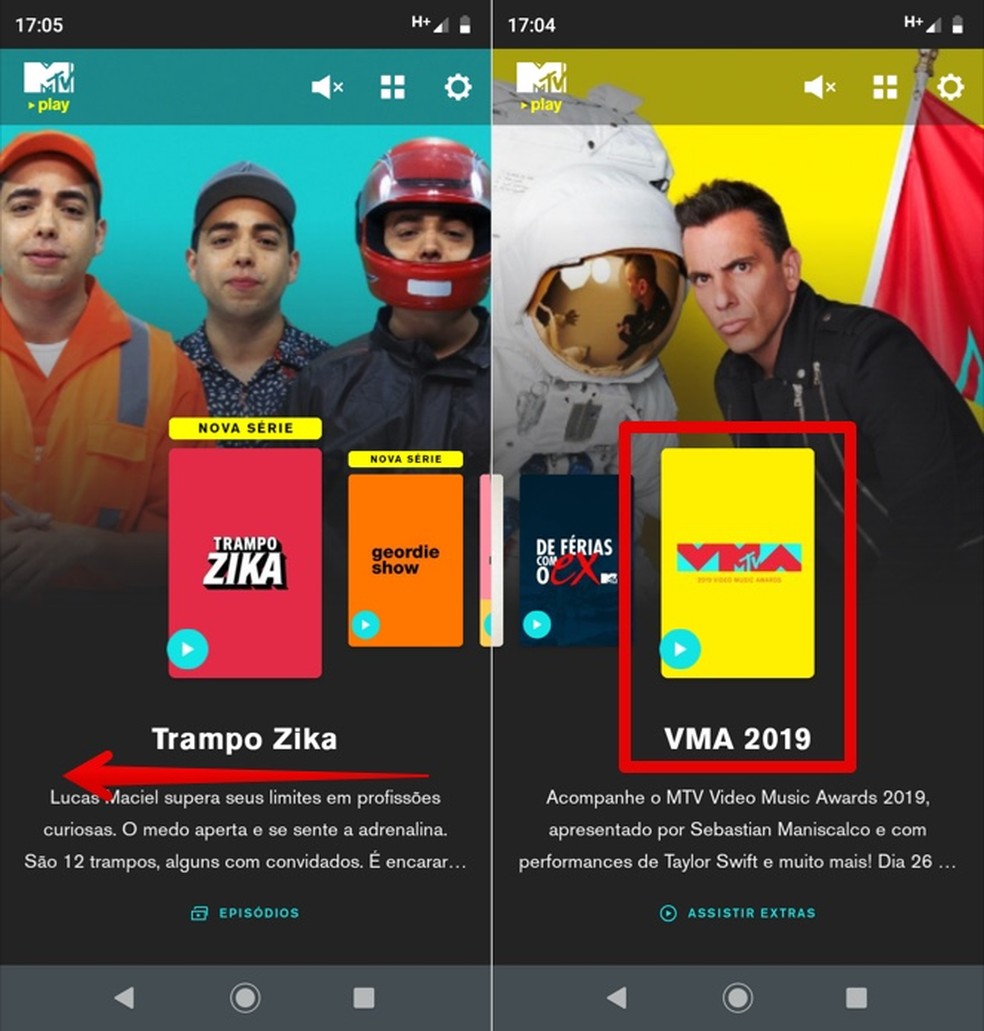 Visit the VMA 2019 page on the MTV Play app Photo: Reproduction / Helito Beggiora