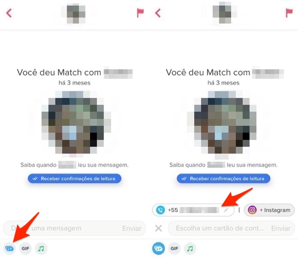 When to attach a contact's phone number to Tinder chat Photo: Reproduction / Marvin Costa