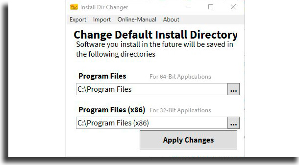 install dir changer move programs to another HD