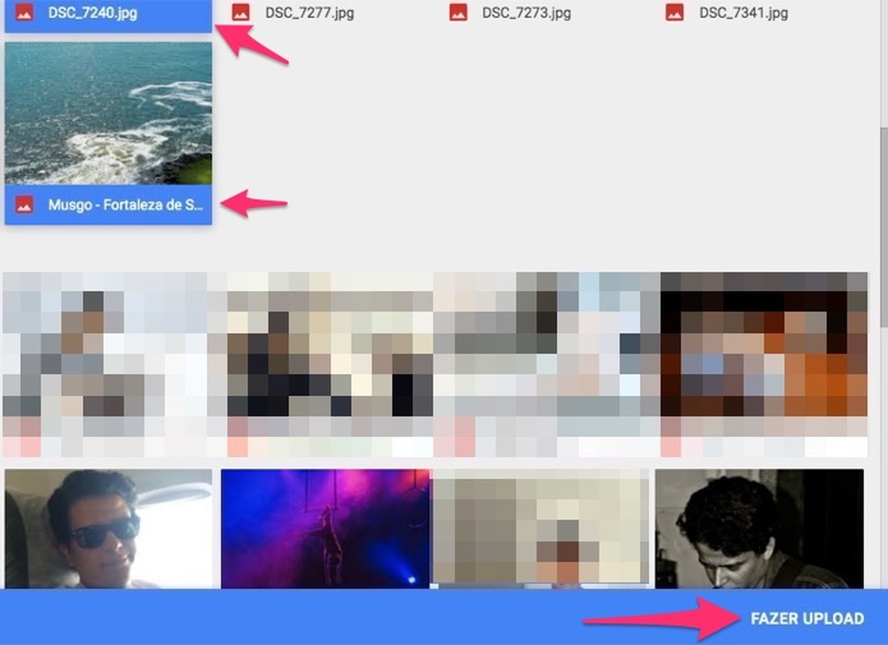 When uploading images from Google Drive to Google Photos Photo: Reproduo / Marvin Costa