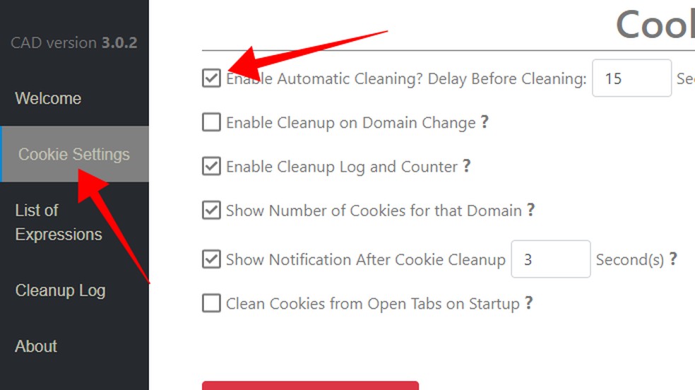 Enable automatic cookie cleaning of Cookie AutoDelete Photo: Reproduction / Paulo Alves