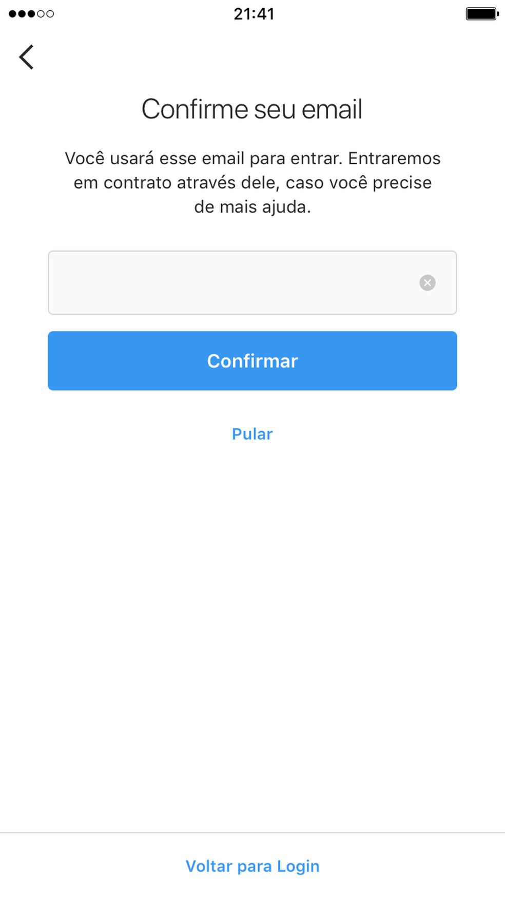 Account Recovery: Confirm Email Photo: Divulgao / Instagram