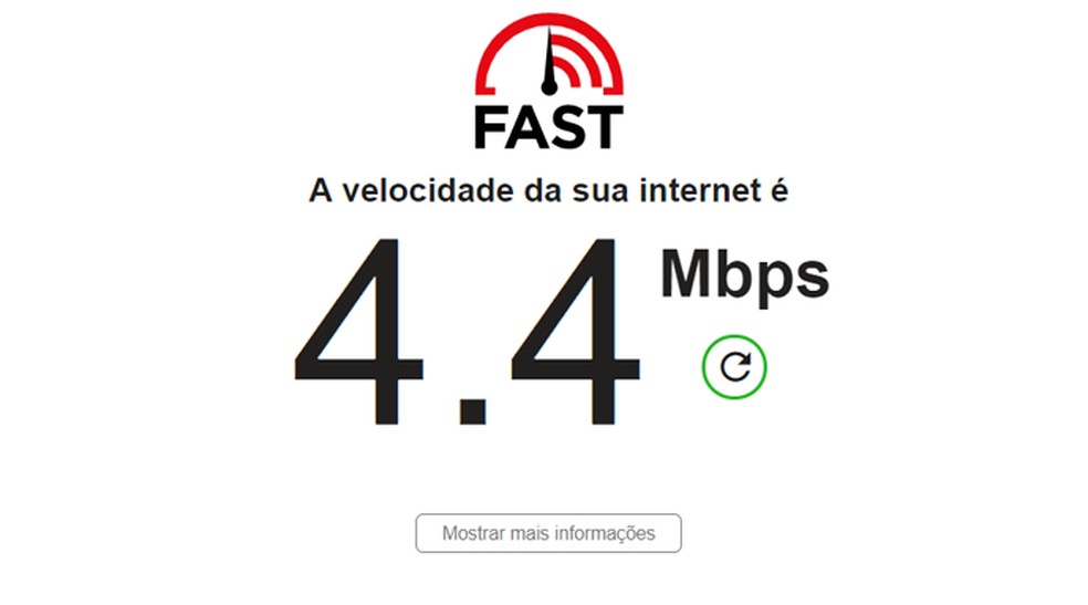 Fast Netflix internet speed meter Photo: Reproduction / Gabrielle Ferreira