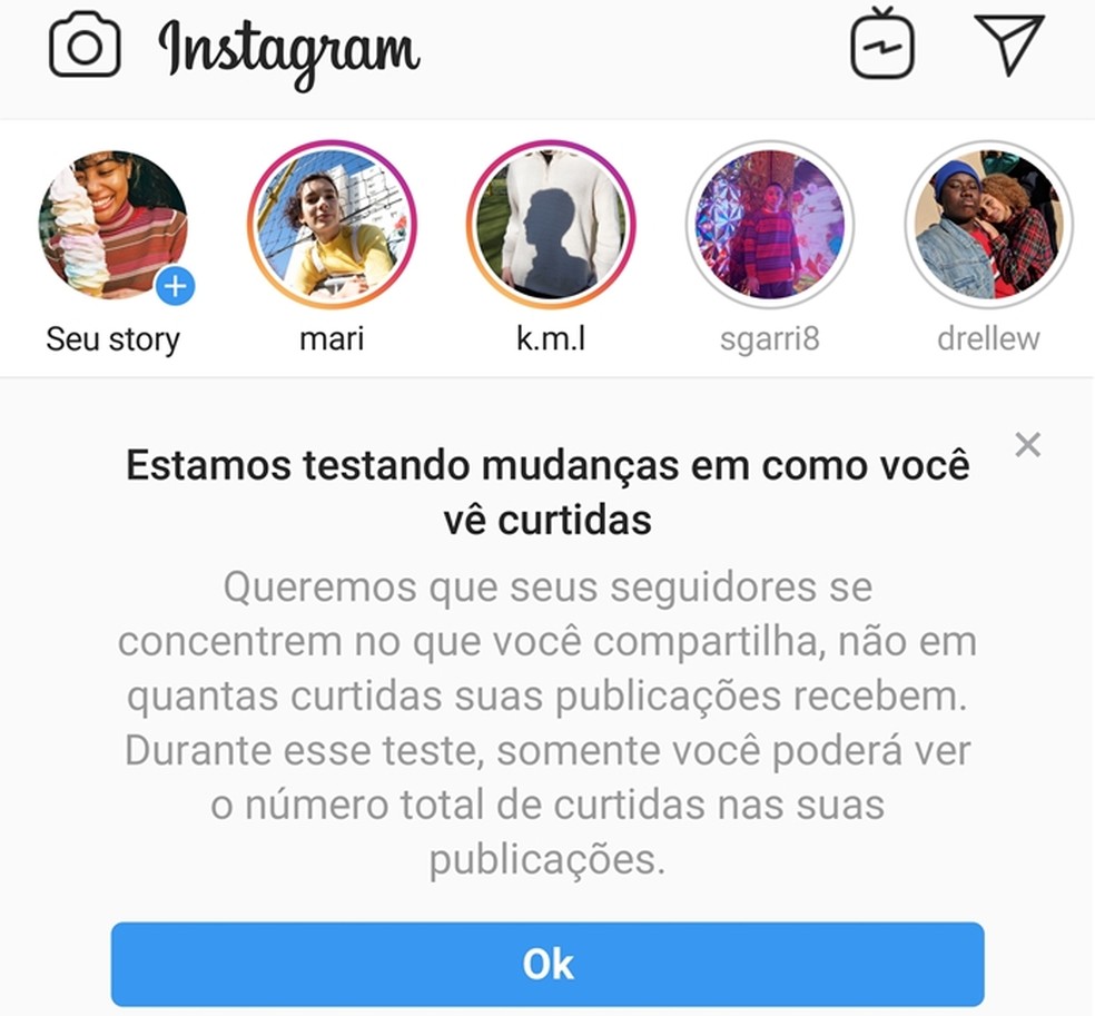 Instagram tests in Brazil to hide the number of likes a post receives Photo: Divulgao / Instagram