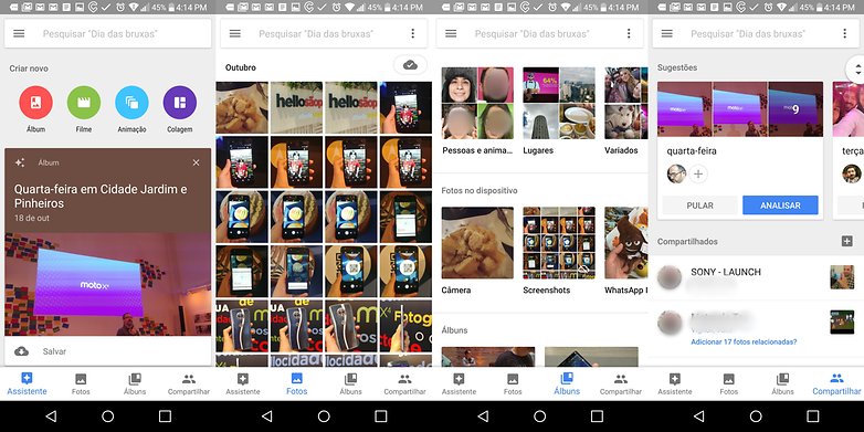 google photos menu shortcuts