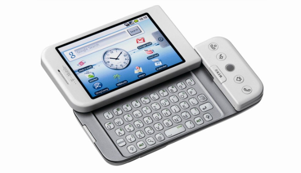 First Android phone was the HTC T-Mobile G1; device had sliding screen Photo: Divulgao / T-Mobile
