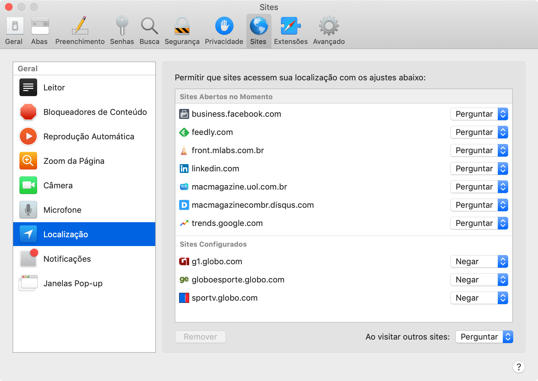 Location services on macOS