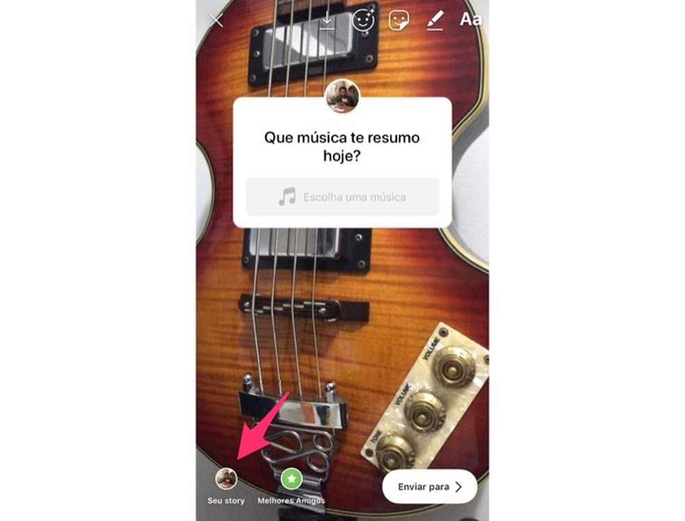 When to post a music question on Instagram Stories Photo: Reproduction / Marvin Costa