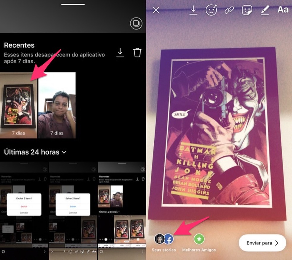 When to post images and videos saved to Instagram camera Stories Photo: Reproduction / Marvin Costa