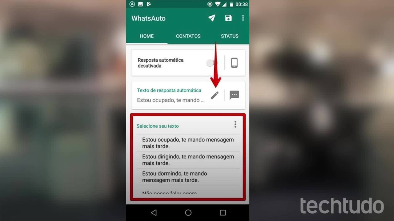 How to put automatic message in WhatsApp