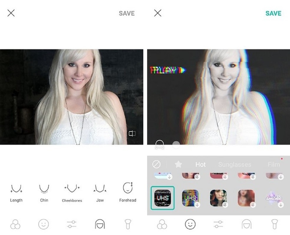 With the B612 app you can retouch your photos and add unique filters to them. Photo: Playback / Maria Dias