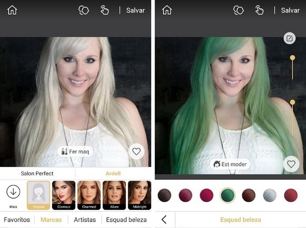   You can even change your hair color with the beauty app YouCam MakeUp Photo: Reproduction / Maria Dias
