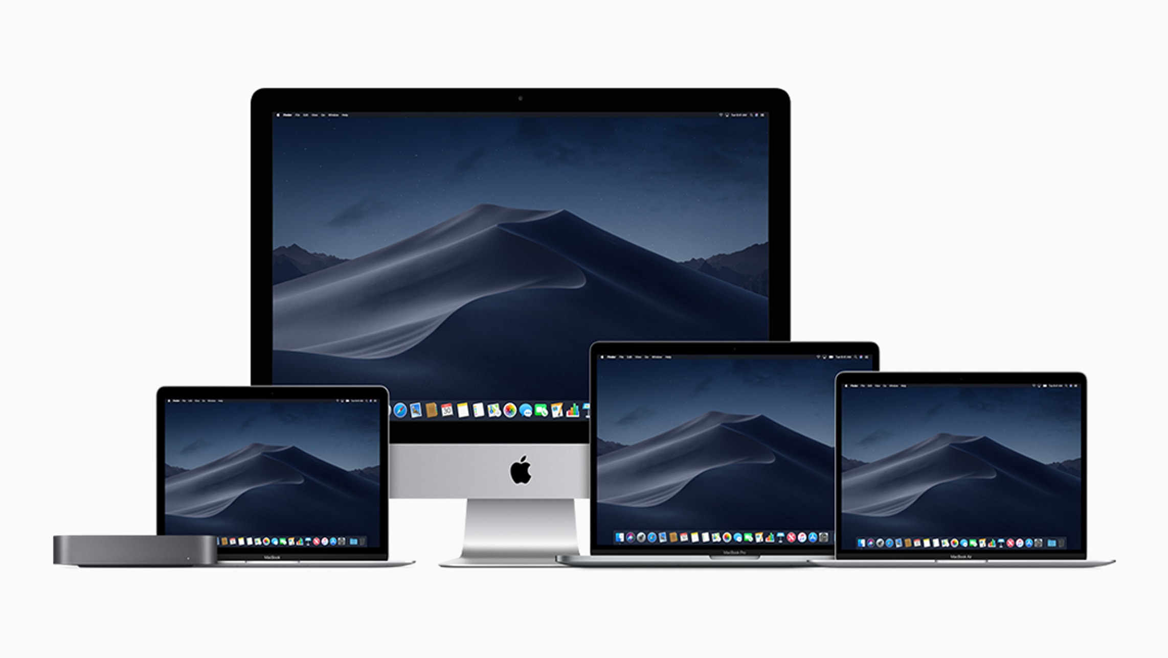 Current family of Macs (Mac mini, MacBook Air, iMac, MacBook Pro, and MacBook)
