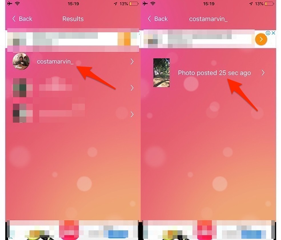 When to select a profile and Instagram story to share with the Story Reposter app Photo: Reproduction / Marvin Costa