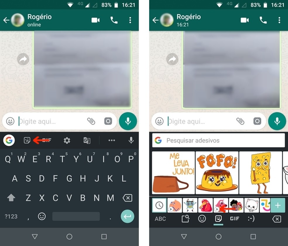 WhatsApp Gboard Stickers for Android Photo: Reproduction / Raquel Freire