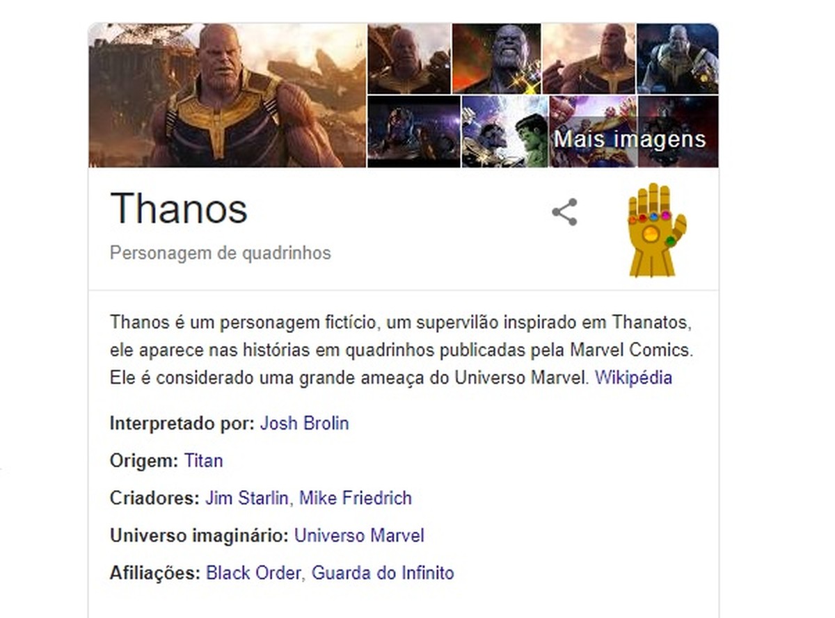 Thanos destri Google results in hidden joke on search engine | Lanadores and Searchers