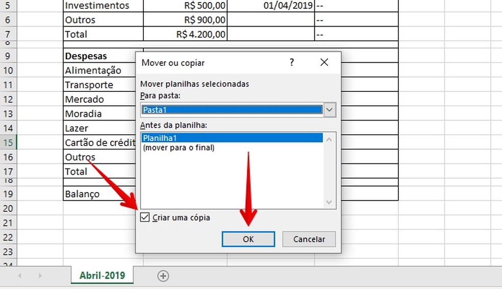 Copying ready spreadsheet Photo: Reproduction / Helito Beggiora