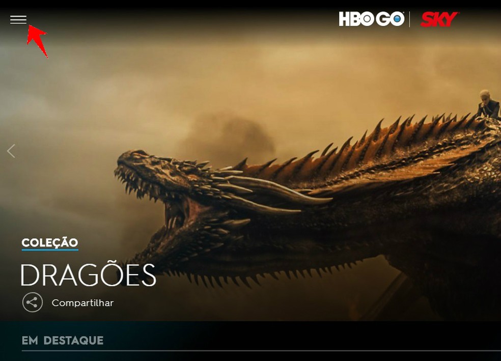 Access the HBO Go menu to see all contents Photo: Reproduo / Rodrigo Fernandes