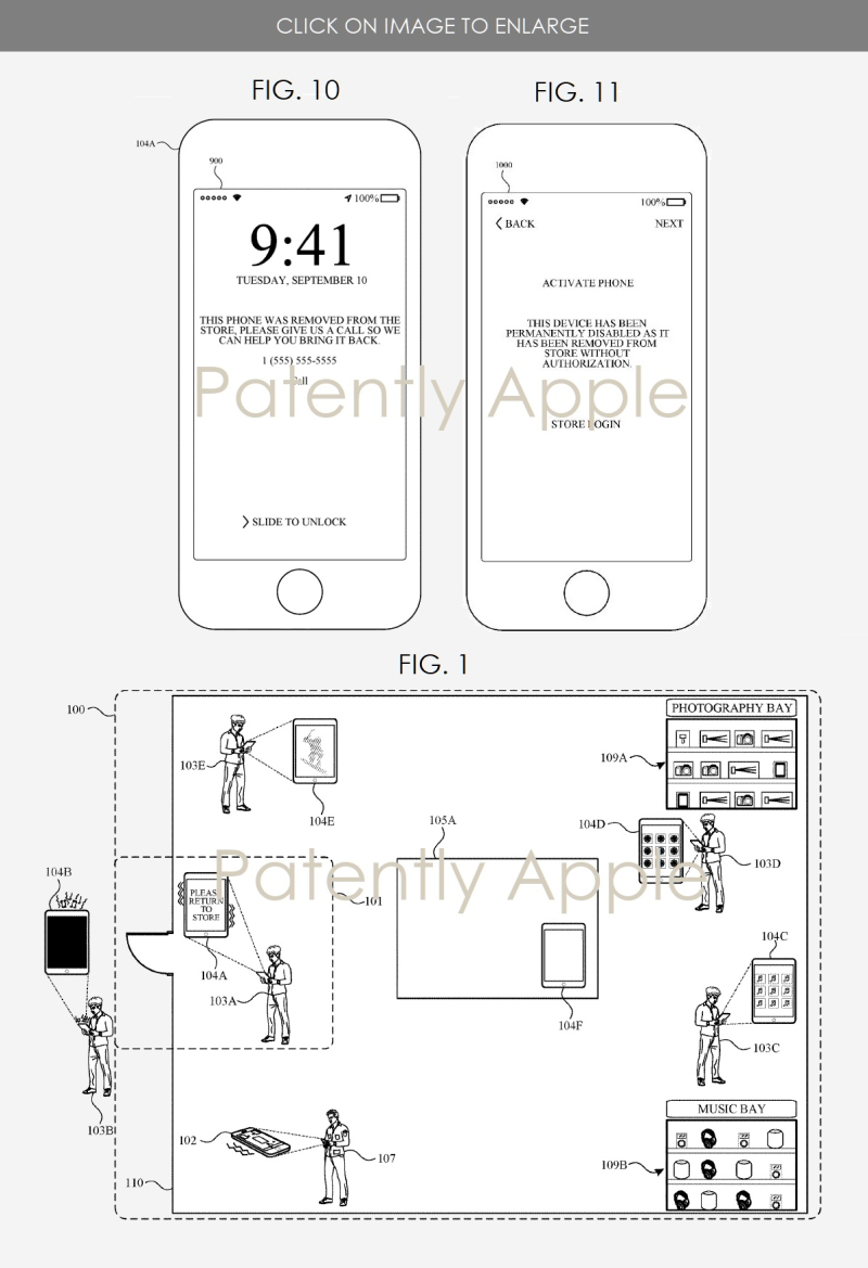 Apple patent describing security system for its stores