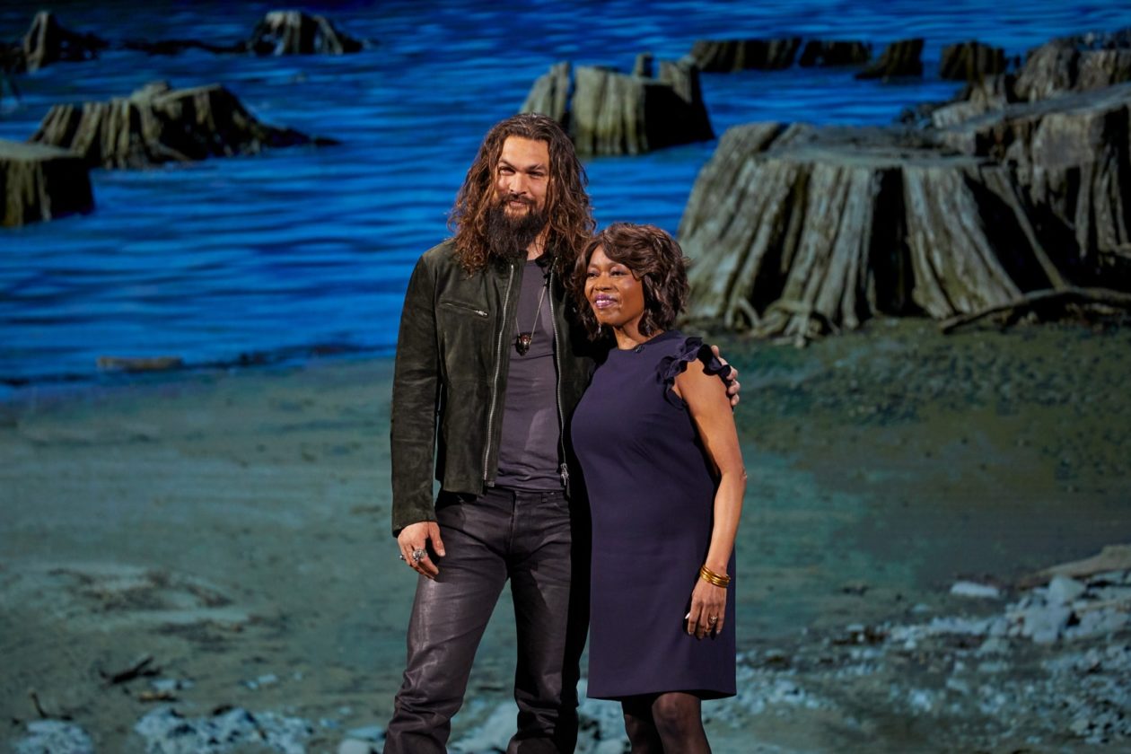 Jason Momoa and Alfre Woodard at Apple Special Event
