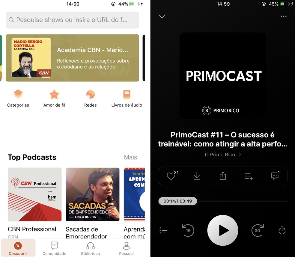Castbox makes the most famous podcasts of the country available on mobile Photo: Reproduction / Rodrigo Fernandes