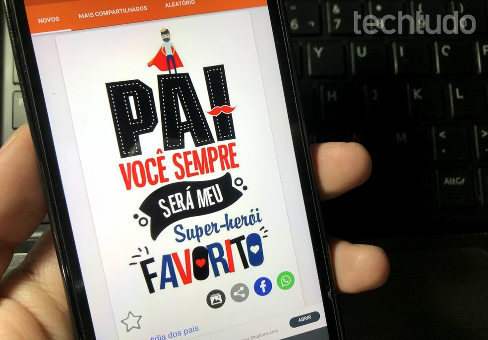 Free apps have messages ready to send on Father's Day Photo: Reproduo / Rodrigo Fernandes