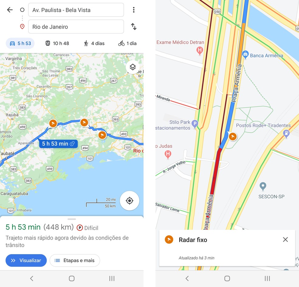 Google Maps now showing speed cameras and speed limits Photo: Reproduo / Paulo Alves