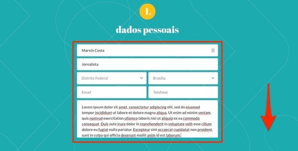 By filling in personal data and profession on Mundo Senai platform Photo: Reproduction / Marvin Costa