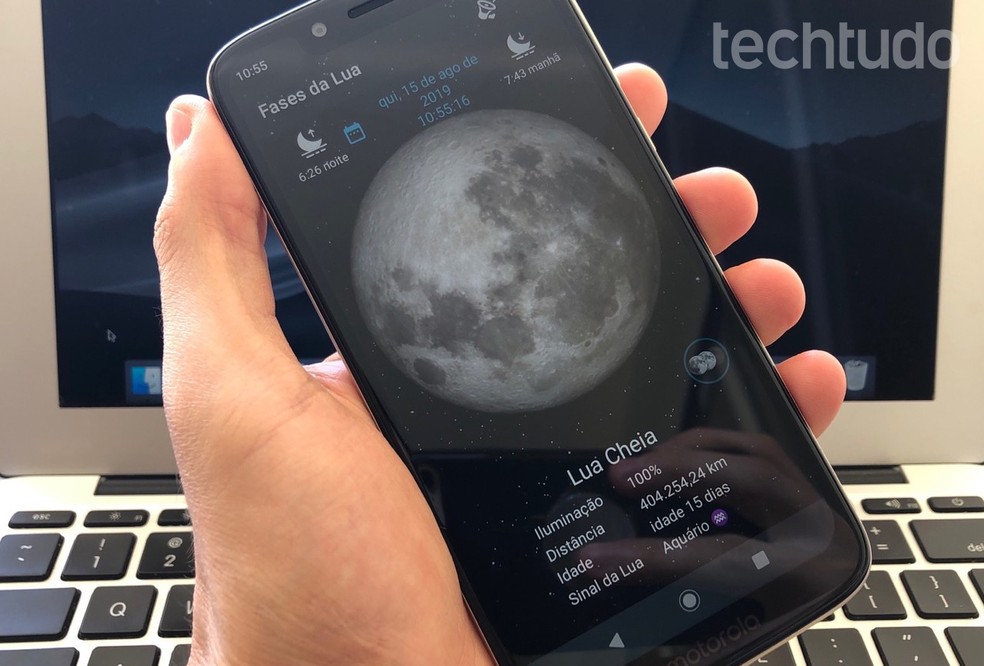Learn how to use the Moon Phases app to view the lunar calendar on your mobile Photo: Reproduction / Helito Beggiora