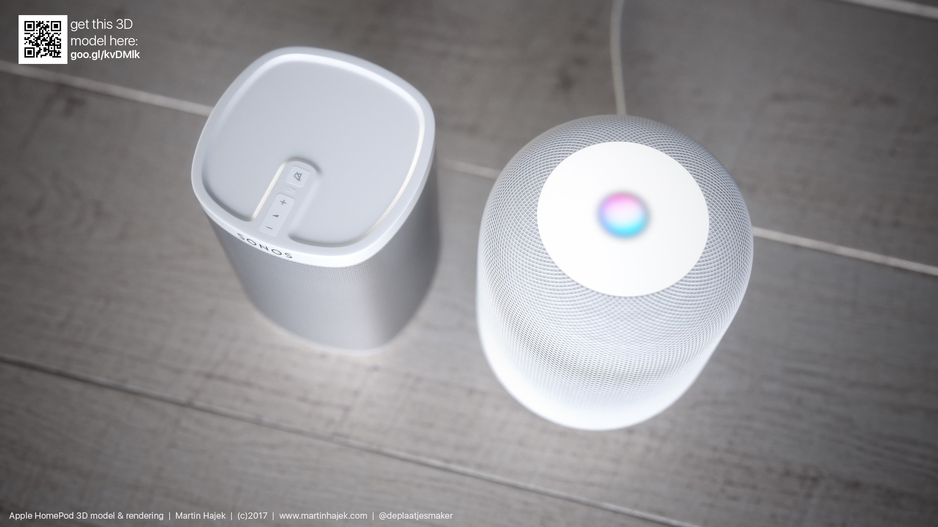 Renders give you a good idea of ​​what HomePod will look like next to a Sleep or Mac Pro