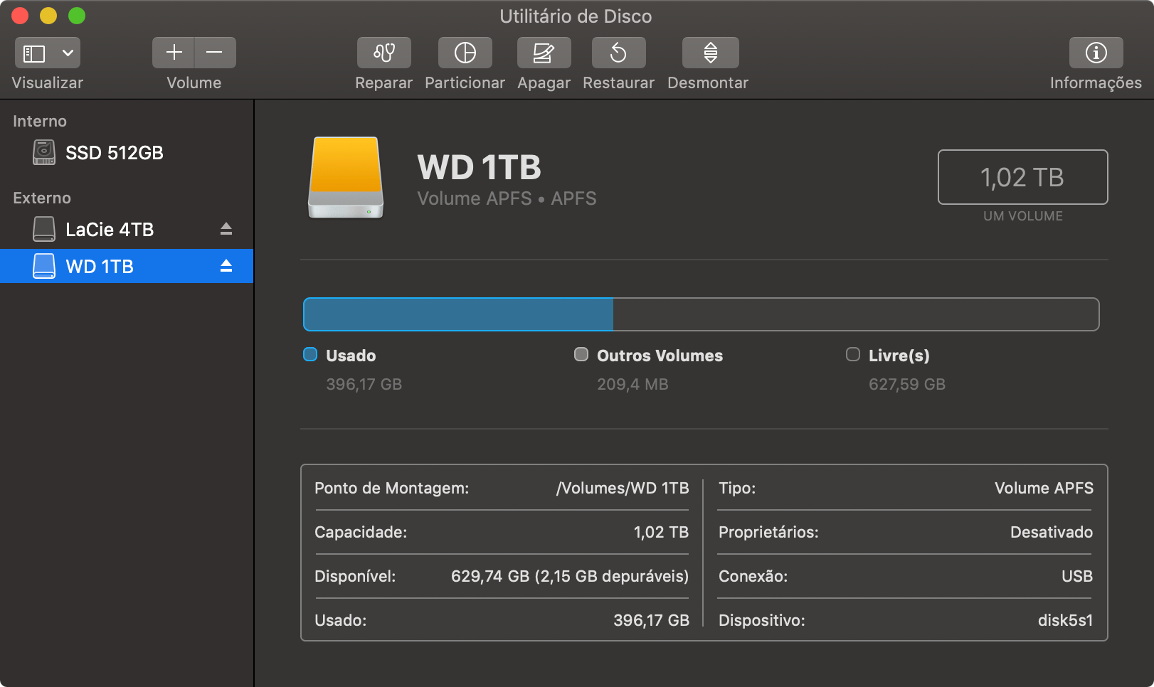 My Passport SSD in Disk Utility