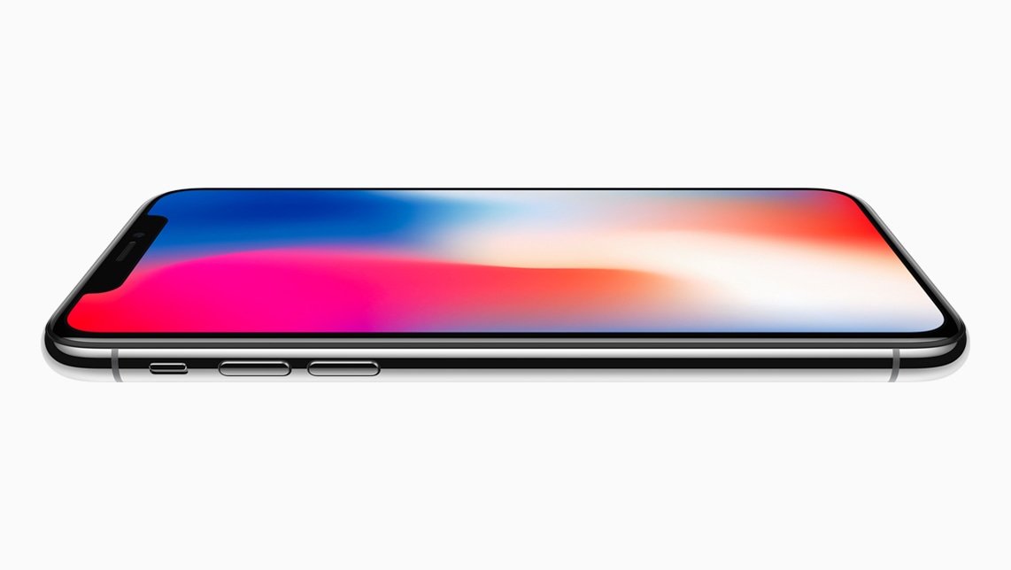 iPhone X lying on its side