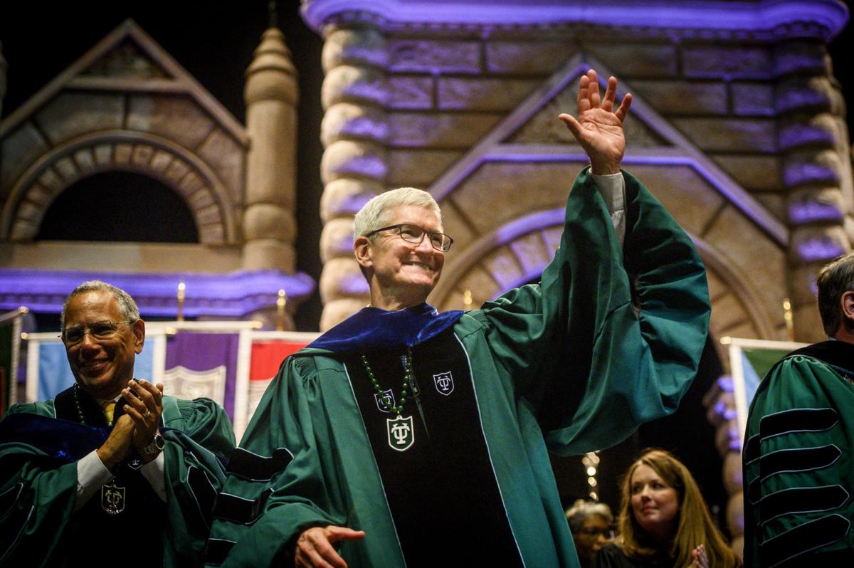 Tim Cook speaks to Tulane University graduates and donates to New Orleans institution